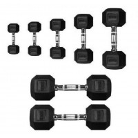 Гантель 45кг Perform Better Rubber Encased Hex Dumbbells 4137-45\BK-45-00