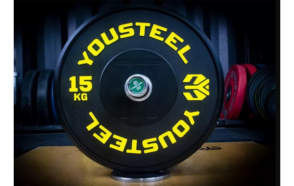 Диск 15кг YouSteel Training PRO черный 600_380