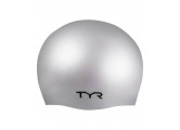 Шапочка для плавания TYR Wrinkle Free Silicone Cap, силикон, LCS\040 серебристый