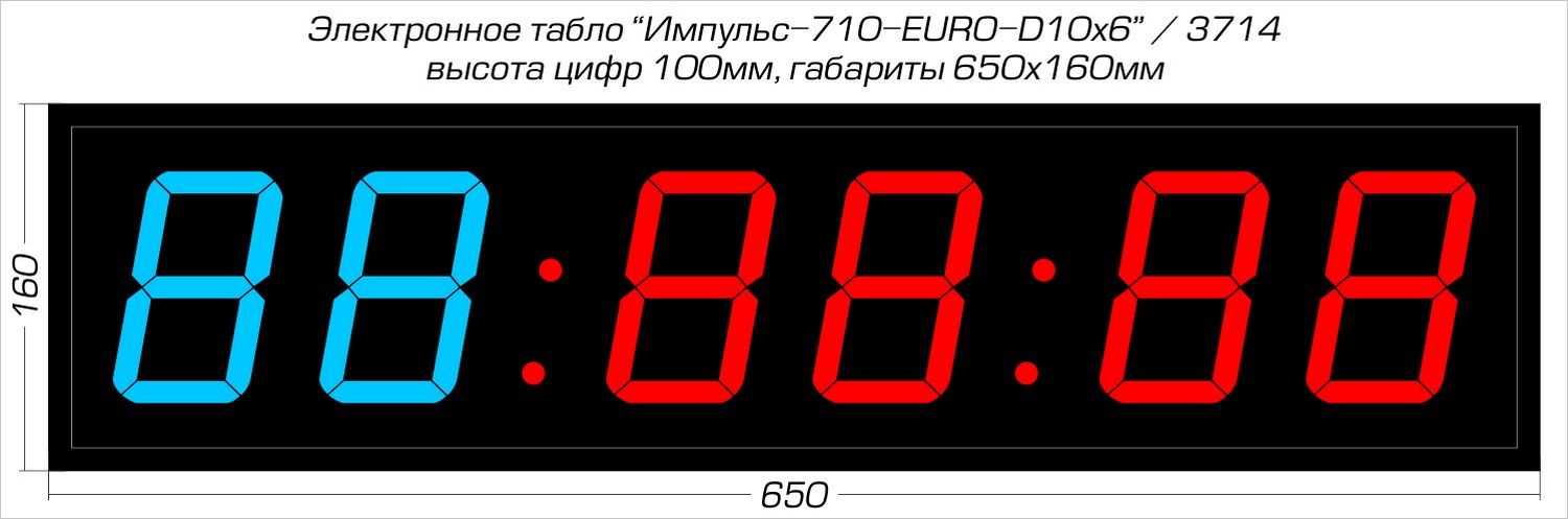 Табло для кроссфита Импульс 710-EURO-D10x6-RING1 1500_497
