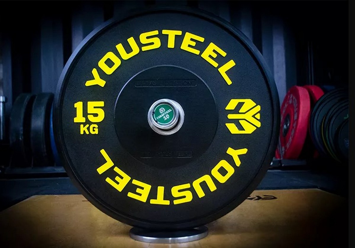 Диск 15кг YouSteel Training PRO черный 1200_839