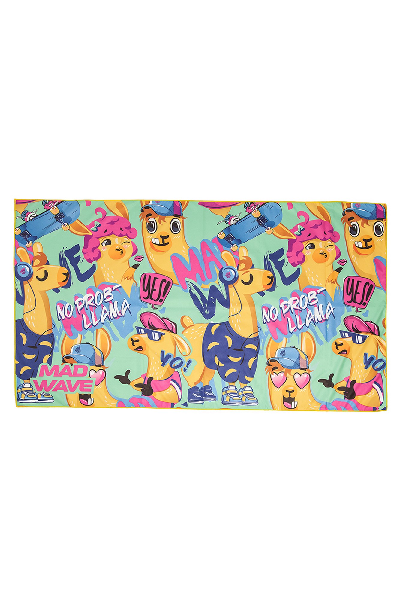 Полотенце из микрофибры Mad Wave Microfiber Towel Llama M0761 03 2 16W зеленый 1333_2000