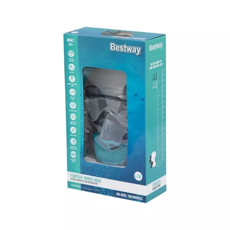 Маска полнолицевая для снорклинга, р-р L/XL Bestway SeaClear Flowtech 24058 800_800