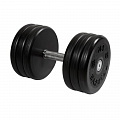 Гантель MB Barbell классик с вращающейся ручкой\хром черная 35 кг MB-FdbEM-B35 120_120